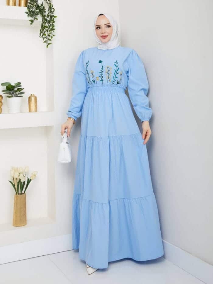 sommerkleid-Blumenstickerei