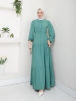 Sommer Maxikleid mit Knopfleiste und Taillengürtel
