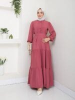 Sommer Maxikleid mit Knopfleiste und Taillengürtel