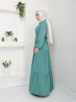Sommer Maxikleid mit Knopfleiste und Taillengürtel