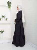 Sommer Maxikleid mit Knopfleiste und Taillengürtel