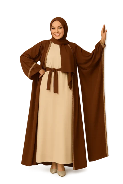 Elegantes Satin Kaftan Set - Bazario DE