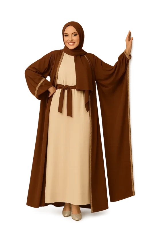 Elegantes Satin Kaftan Set - Bazario DE