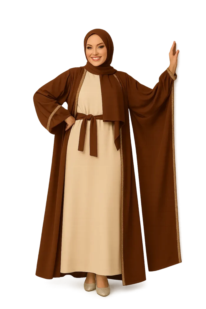 Elegantes Satin Kaftan Set - Bazario DE