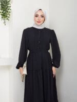 Sommer Maxikleid mit Knopfleiste und Taillengürtel