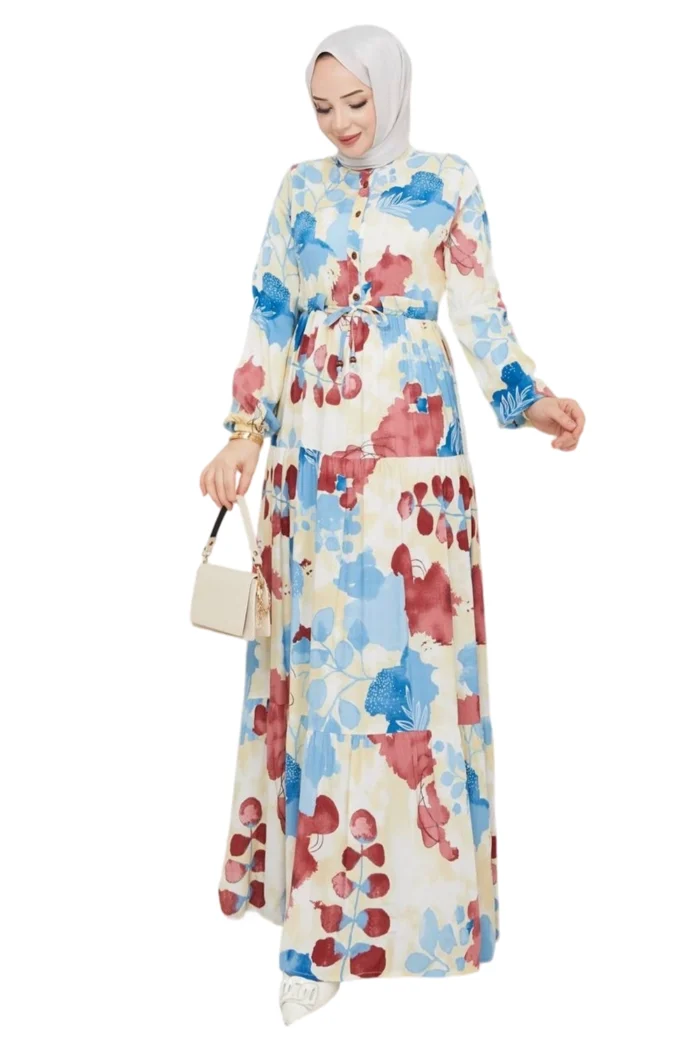 Watercolor Print Summer Dress | Airy, Long-Sleeved & Floral 2025 - Image 4