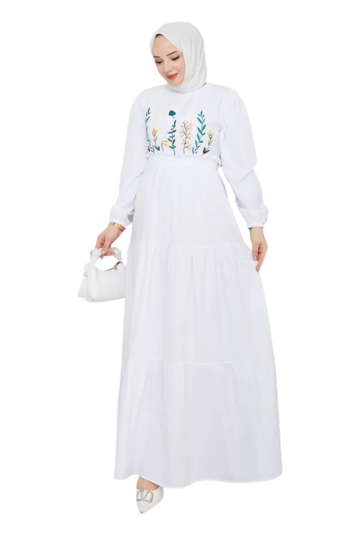 summer dress-floral embroidery