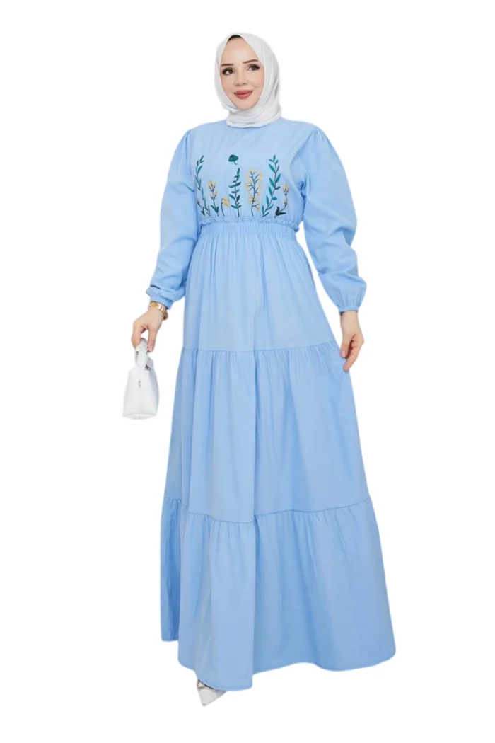 summer dress-floral embroidery