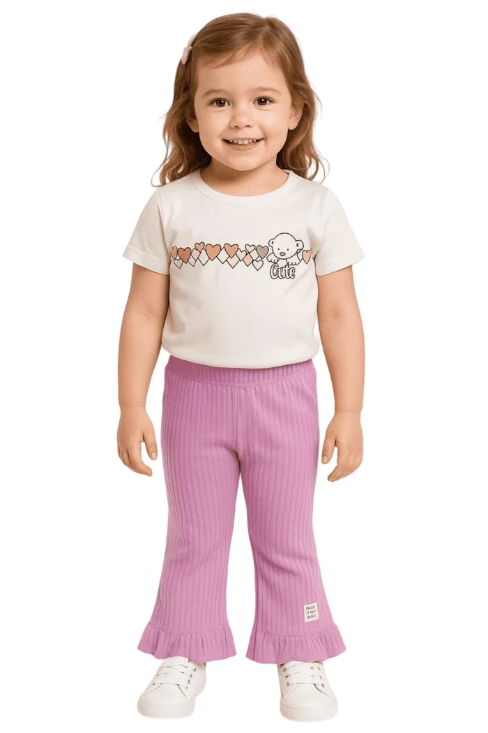 Sommer Kinder Set für Mädchen – T-Shirt & Rüschenhose – Bild 1