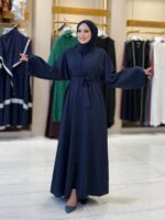 Elegant Crinkle Abaya with Belt – Stylish & Timeless - Image 6