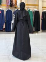 Elegant Crinkle Abaya with Belt – Stylish & Timeless - Image 4