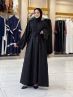 Elegant Crinkle Abaya with Belt – Stylish & Timeless - Image 3