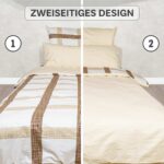 Bettwäsche 3-teiliges Set mit braun-beigem Karomuster | OEKO-TEX zertifiziert – Bild 3