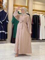Elegant Crinkle Abaya with Belt – Stylish & Timeless - Image 10