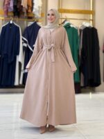 Elegant Crinkle Abaya with Belt – Stylish & Timeless - Image 9