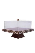 Wooden Tray with Mother-Of-Pearl and Plexiglass Cover – Handmade - Image 2