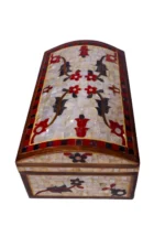 Handmade Mother-of-Pearl Jewelry Box with Floral Design - Image 2