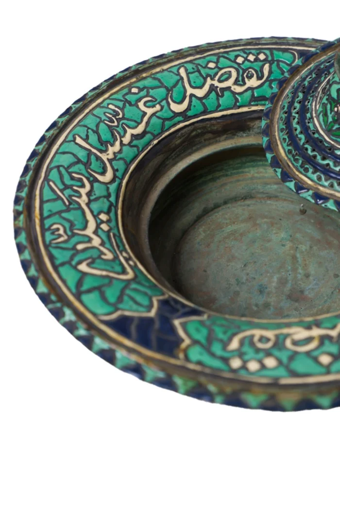 Handcrafted Copper Basin & Pitcher Set – Enamel Ottoman Style - Image 3