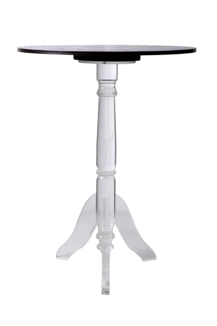 Three-legged Table with Plexiglass and Mother-Of-Pearl Inlay - Image 2