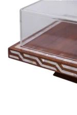 Wooden Tray with Mother-Of-Pearl and Plexiglass Cover – Handmade - Image 4