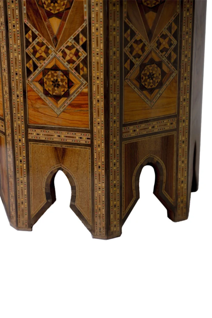 Octagonal Mosaic Table Made of Wood – Oriental Design - Image 3