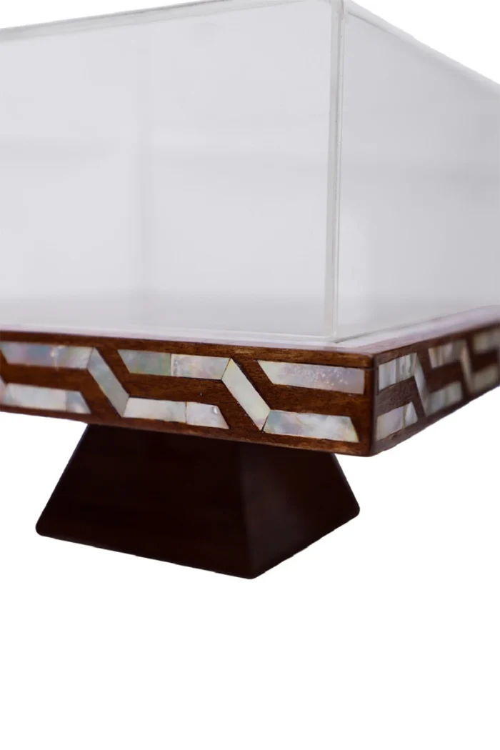 Wooden Tray with Mother-Of-Pearl and Plexiglass Cover – Handmade - Image 3