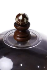 Handmade Serving Tray with Mother-of-Pearl and Glass Dome - Image 4