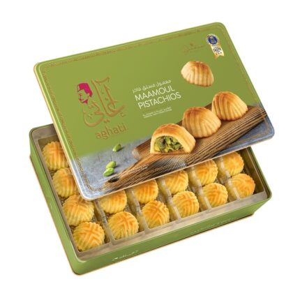 Unwiderstehliches Aghati Maamoul mit feinster Pistazienfüllung in 500g Dose – handgemachtes Premium Orientalisches Gebäck