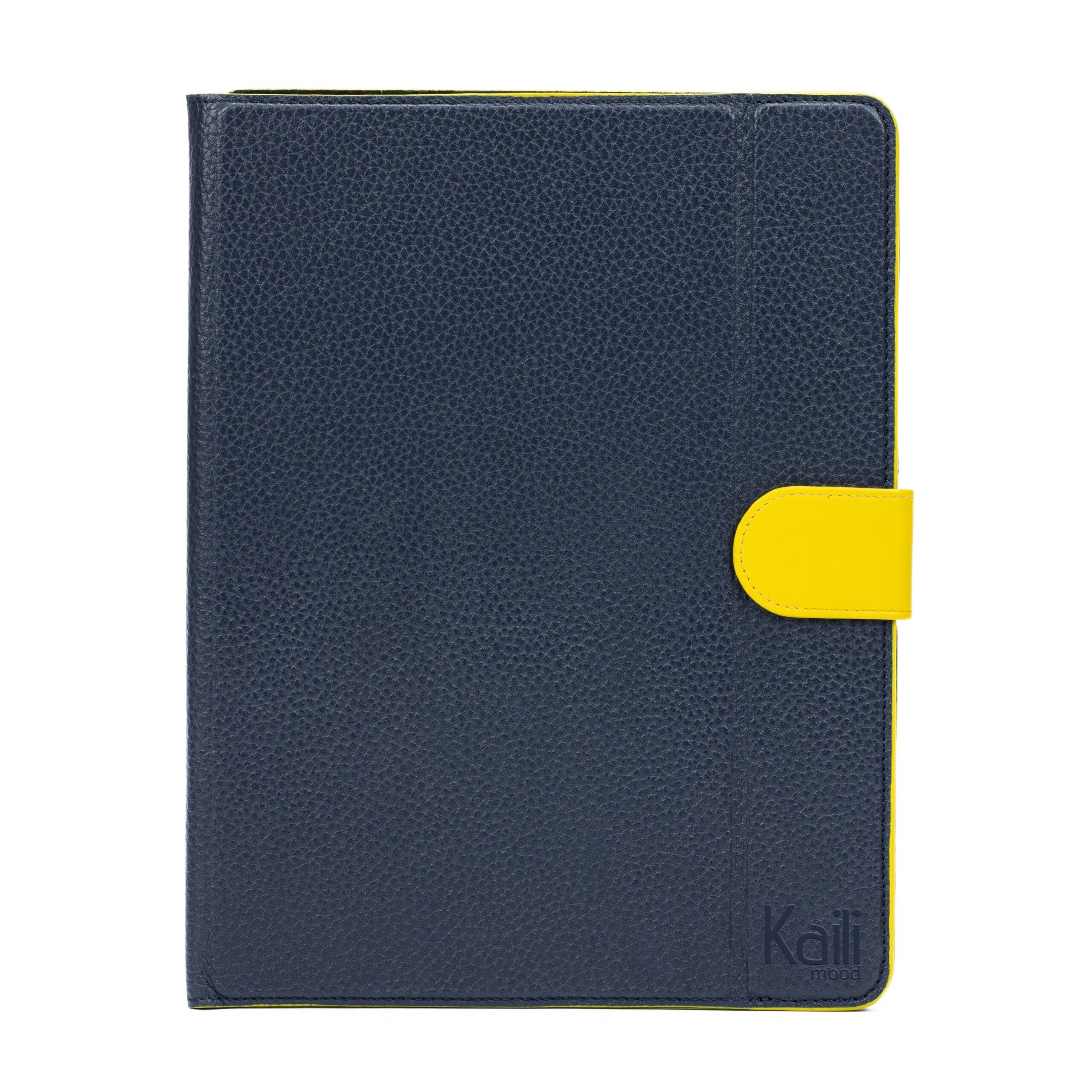 K0033db.Jpg Faux Leather Tablet Case | Black-Yellow | Unisex - Image 2
