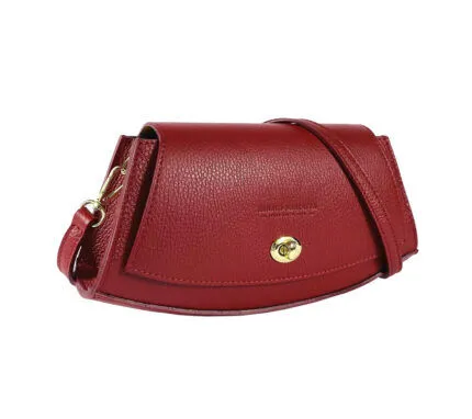 Elegant Leather Shoulder Bag | Red
