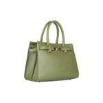 Elegant Leather Handbag | Olive Green - Image 2