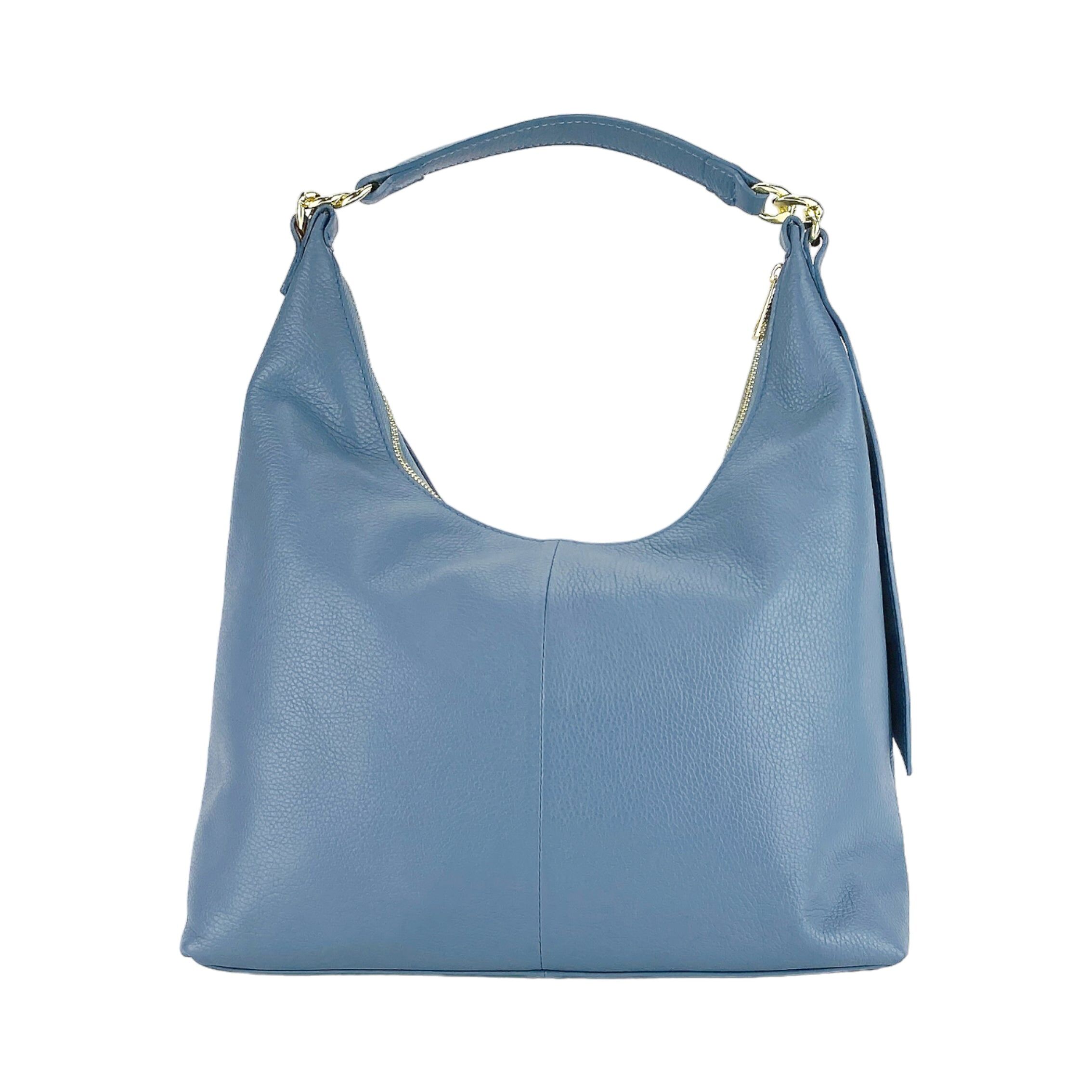 RB1017P_2.Jpg Soft Leather Shoulder Bag for Women | Light Blue - Image 3