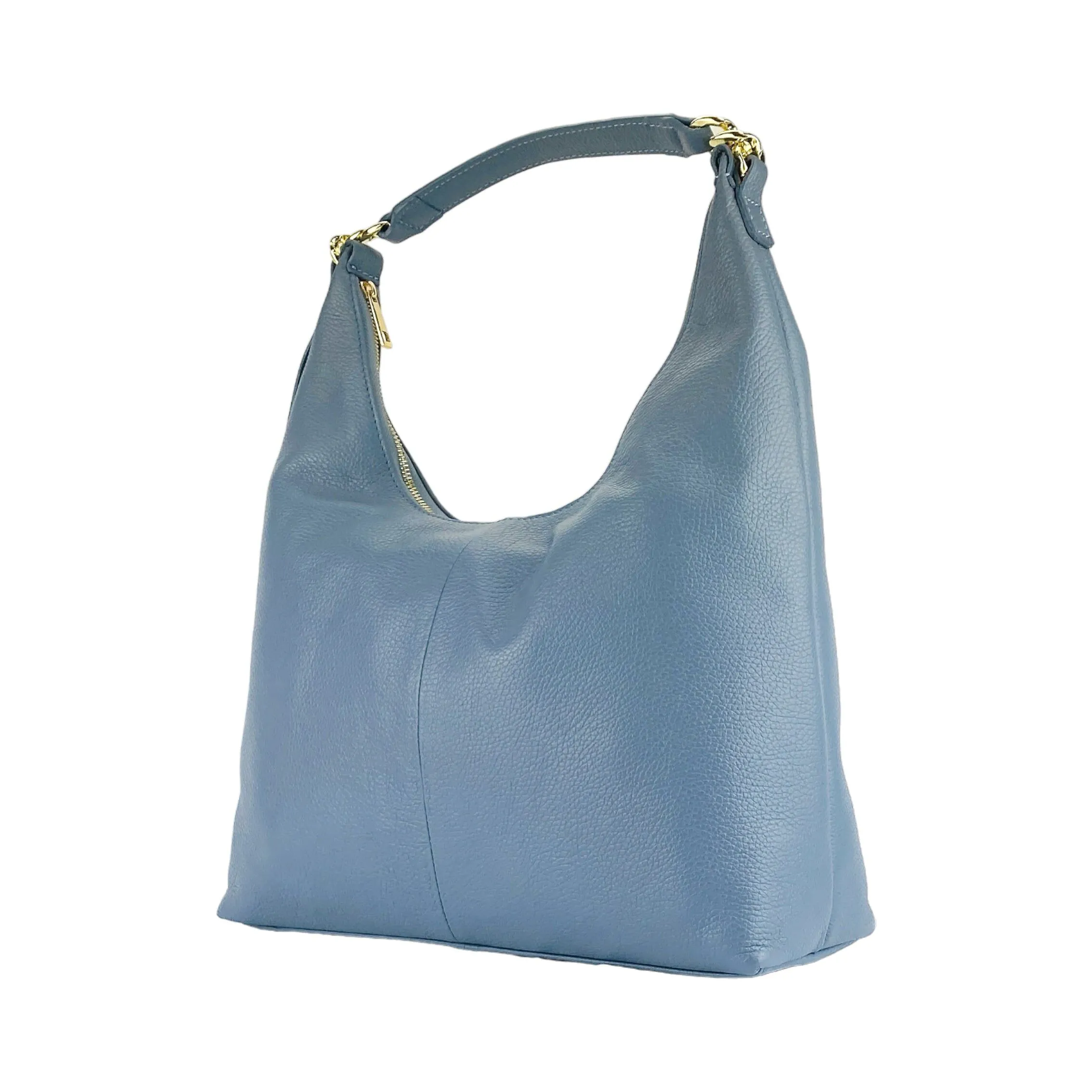 RB1017P_4.jpg Weiche Leder-Schultertasche für Damen | Hellblau – Bild 5