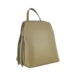 Damen-Leder-Rucksack mit Doppelfach | Taupe