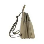Damen-Leder-Rucksack mit Doppelfach | Taupe – Bild 4