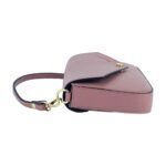 Small Leather Shoulder Bag with Chain | Dusty Pink - Image 4