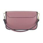 Small Leather Shoulder Bag with Chain | Dusty Pink - Image 5