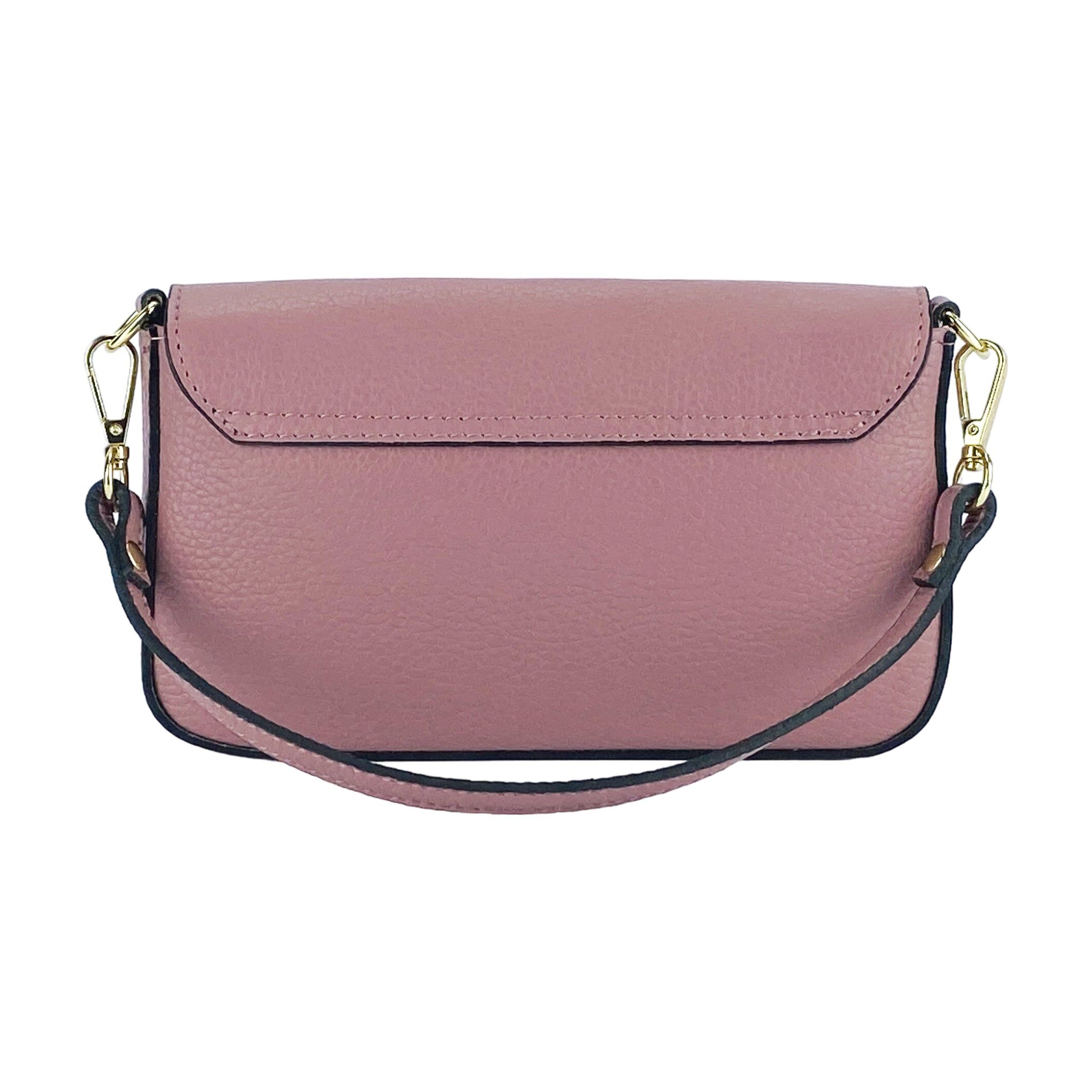 RB1023AZ_4.Jpg Small Leather Shoulder Bag with Chain | Dusty Pink - Image 5