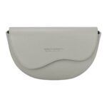 Rounded Leather Shoulder Bag for Women | Ice Gray - Image 2