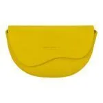 Abgerundete Leder-Umhängetasche | Gelb – Bild 2