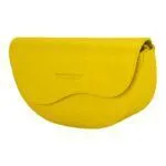 Abgerundete Leder-Umhängetasche | Gelb – Bild 3