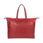 Convertible Leather Shopping Bag | Red - Image 3