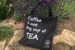 The Black Bag – Black Fairtrade Tote Bag with Tea Slogan - Image 2